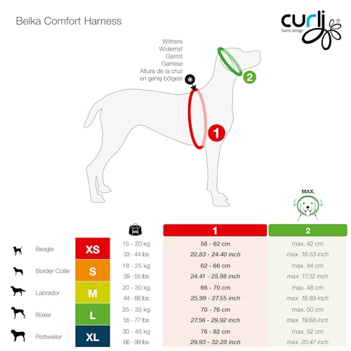 curli Belka Comfort Geschirr rot Hundegeschirr