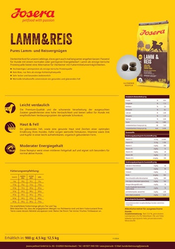 Josera Lamm & Reis Hundetrockenfutter