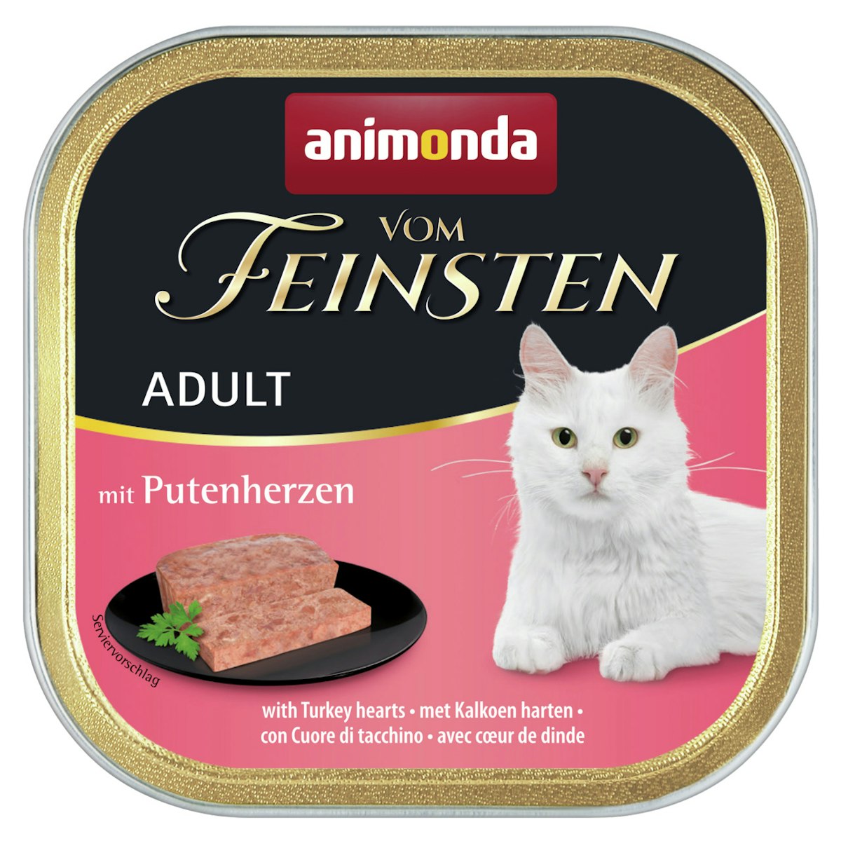 animonda Vom Feinsten Adult 100g Schale Katzennassfutter 32 x 100 Gramm Putenherzen
