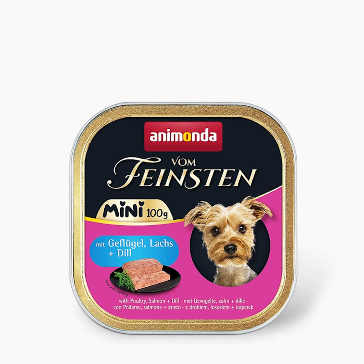 animonda Sparpaket 64x100g Mini Ad Gefl+Lachs+Dill vF Hundenassfutter