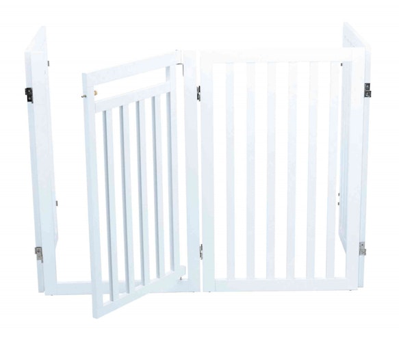TRIXIE Hunde-Absperrgitter 4-teilig mit kleiner Tür 60-160x81cm weiß