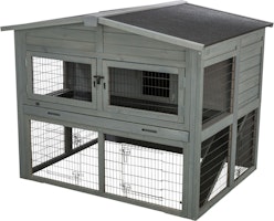 Kleintierstall XL, 2-stöckig, 135 × 115 × 112 cm, grau