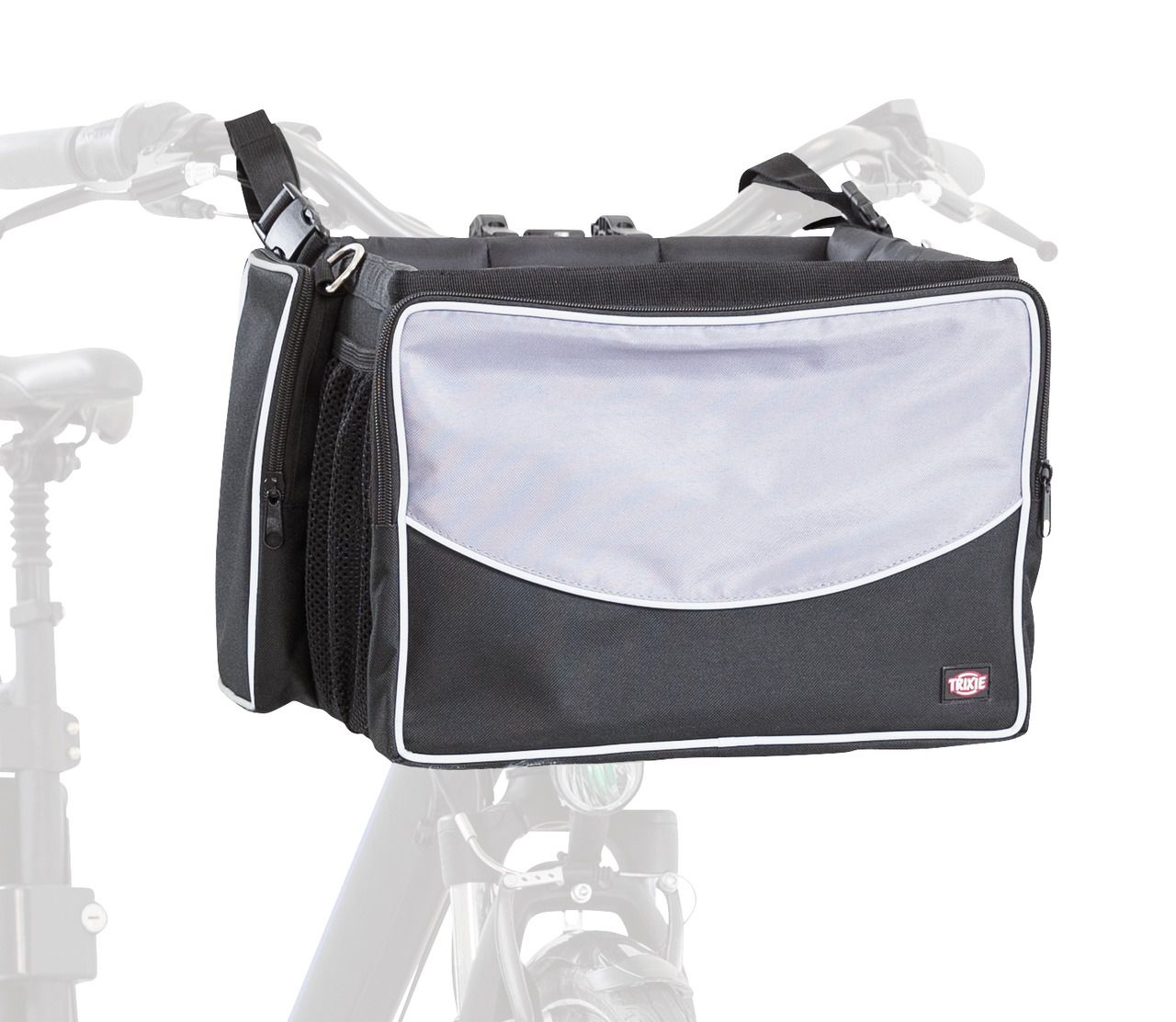 TRIXIE Fahrrad Front-Box für Hunde 41x26x26cm schwarz/grau