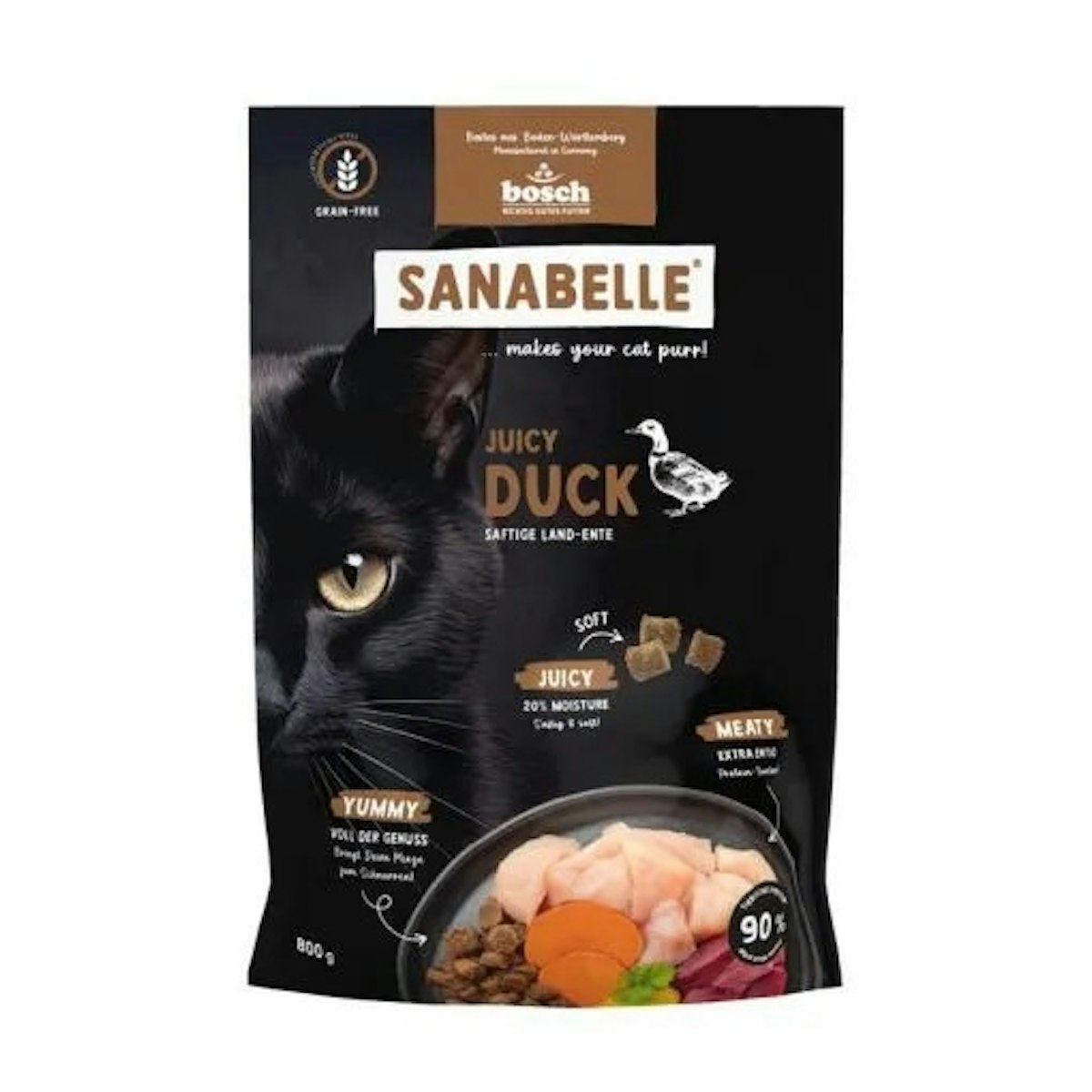 Sanabelle 5 x 800g Juicy Land-Ente Katzentrockenfutter-Sparpaket