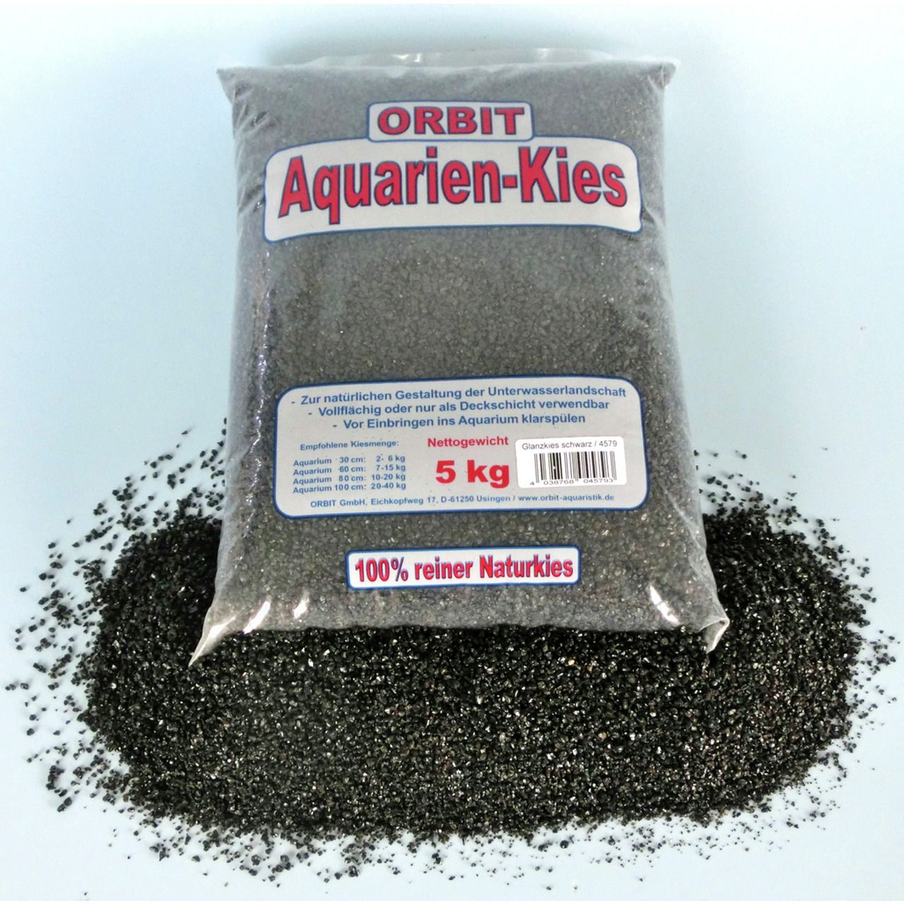 ORBIT Glanzkies 5 Kilogramm schwarz