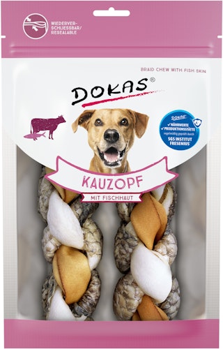 DOKAS Kauzopf mit Fischhaut Hundesnacks