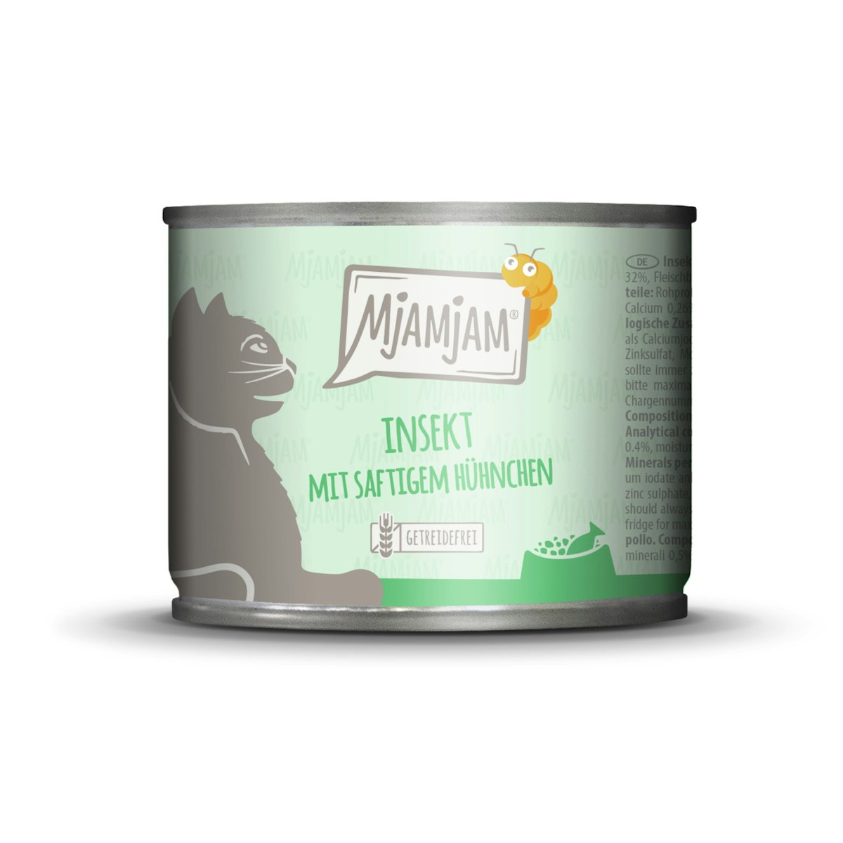 MJAMJAM Leckere Mahlzeit 200g Dose Katzennassfutter Sparpaket 12 x 200 Gramm Insekt mit saftigem Hühnchen