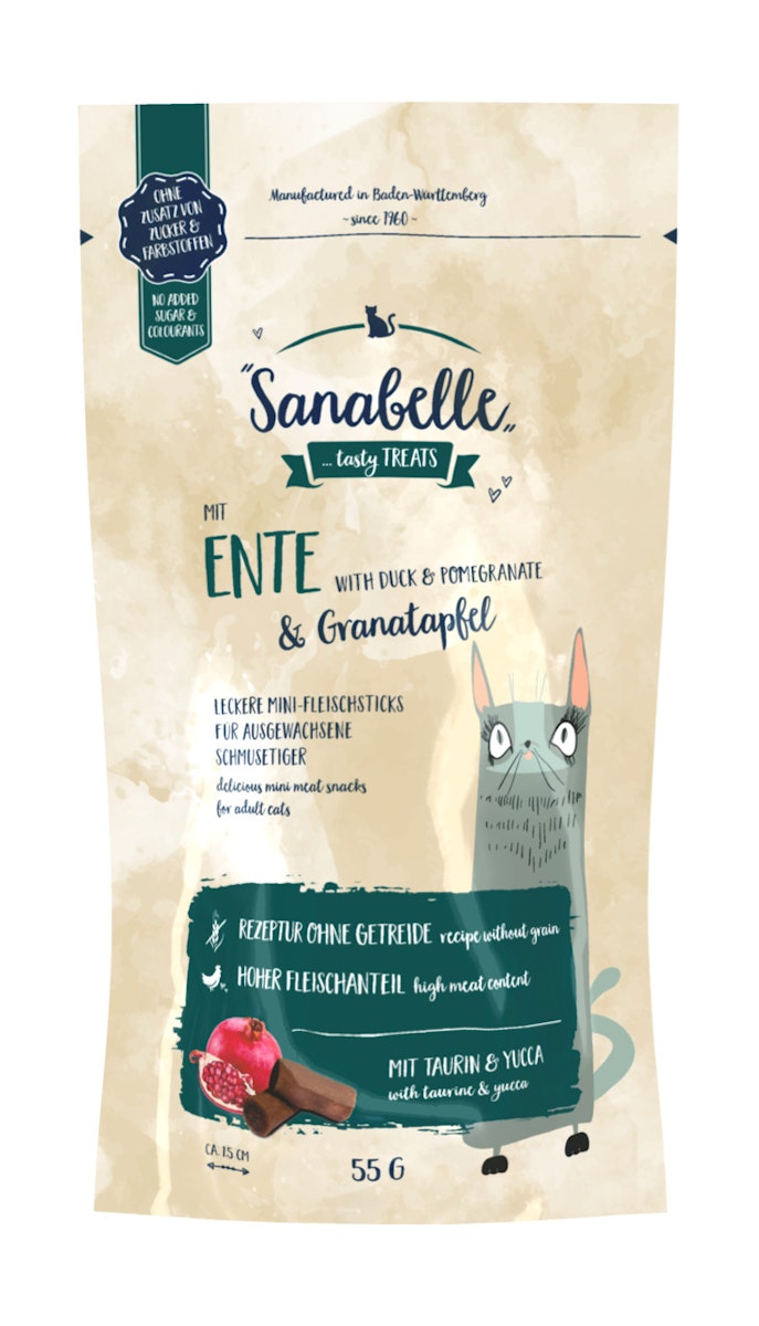Sanabelle Katzensnack Ente Granatapfel