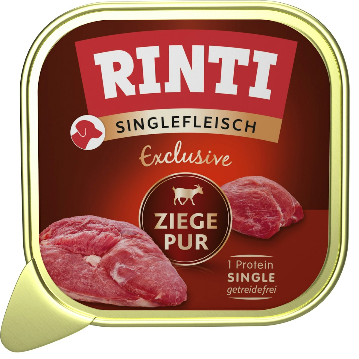 Rinti Singlefleisch Excusiv Schale 20x150g Ziege PUR Hundenassfutter