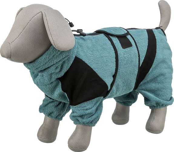TRIXIE Bade- und Hausoverall für Hunde, Frottee, petrol