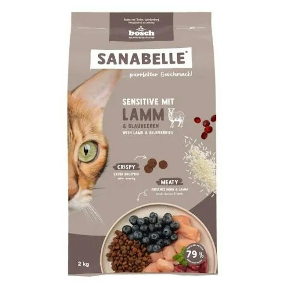 Sanabelle 4 x 2kg Sensitive Lamm Katzentrockenfutter-Sparpaket