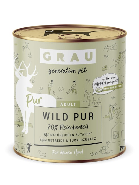 grau Hund 800 Gramm HundenassfutterVorschaubild