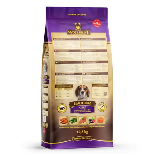 WOLFSBLUT Black Bird Truthahn mit Süßkartoffeln Hundetrockenfutter