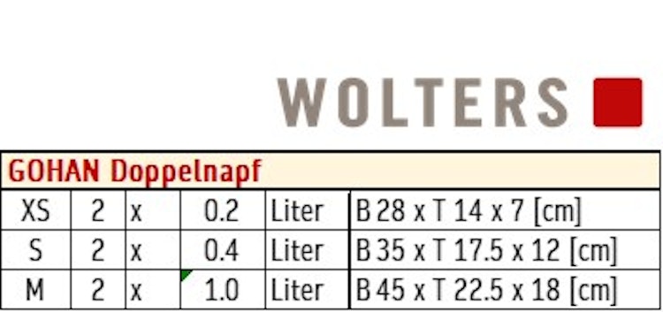 Wolters Gohan Doppelnapf - Teak