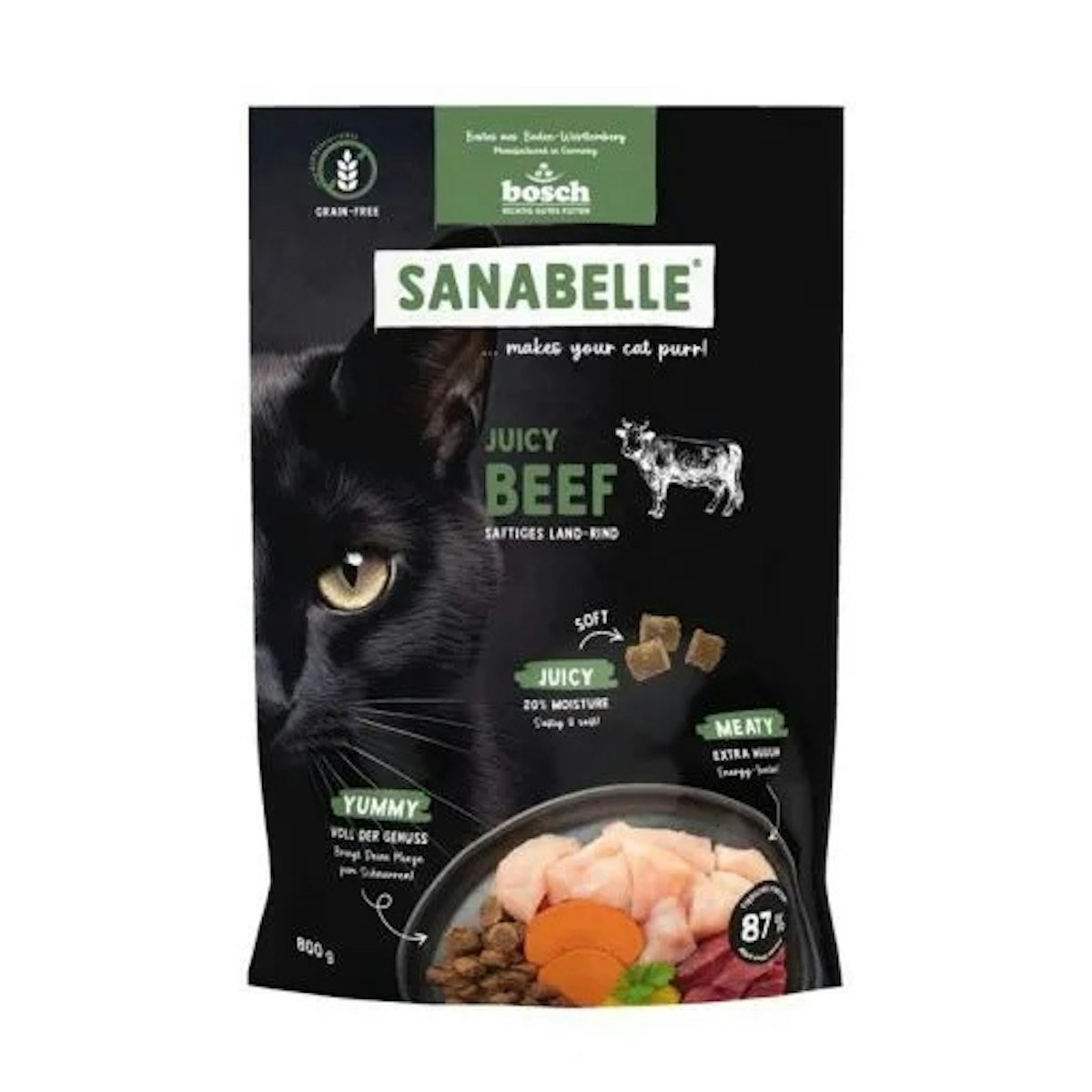 Sanabelle 5 x 800g Juicy Land-Rind Katzentrockenfutter-Sparpaket