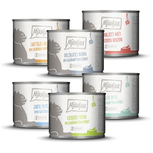 MJAMJAM Mixpaket 6 x 200g Dose Katzennassfutter