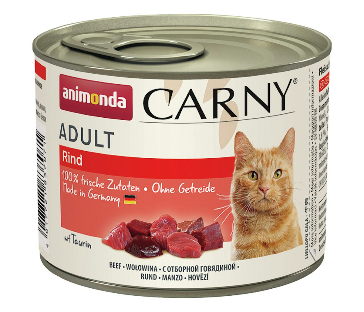 animonda Carny Adult 200g Dose Katzennassfutter Sparpaket 24 x 200 Gramm Rind pur