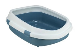 TRIXIE Katzentoilette Primo XXL, mit Rand, 56 × 25 × 71 cm, blau/weiß