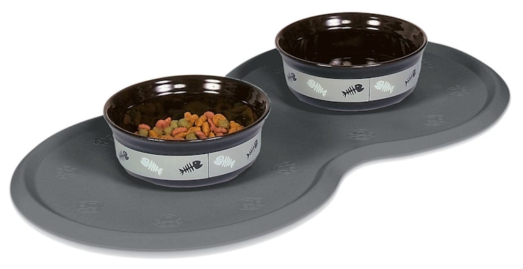 TRIXIE Napfunterlage Naturgummi 45 x 25 cm dunkelgrau