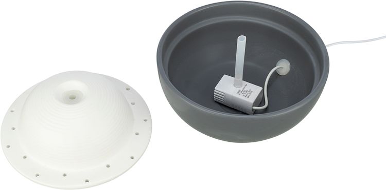 TRIXIE Trinkbrunnen Vital Dome, Keramik, 1,5 l/20 × 10 × 20 cm, grau/weiß