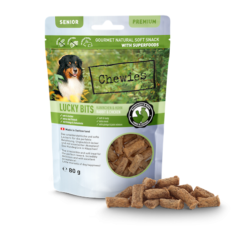Chewies Lucky Bits Kaninchen und Huhn Senior 80g