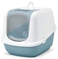 SAVIC Katzentoilette Nestor Jumbo weiß/marineblau