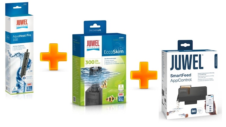 JUWEL AquaHeatPro 100 & Ecco Skimmer & SmartFeed Futterautomat  - Vorteils-Paket