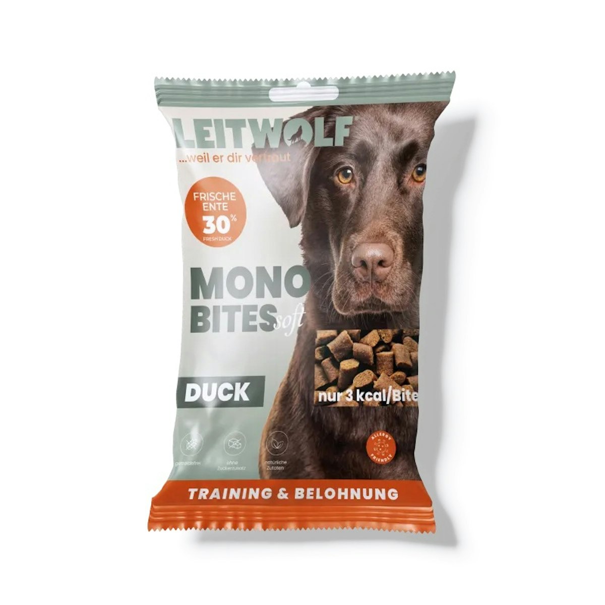 LEITWOLF 80g Mono Bites Hundesnack 24 x 80 Gramm Duck