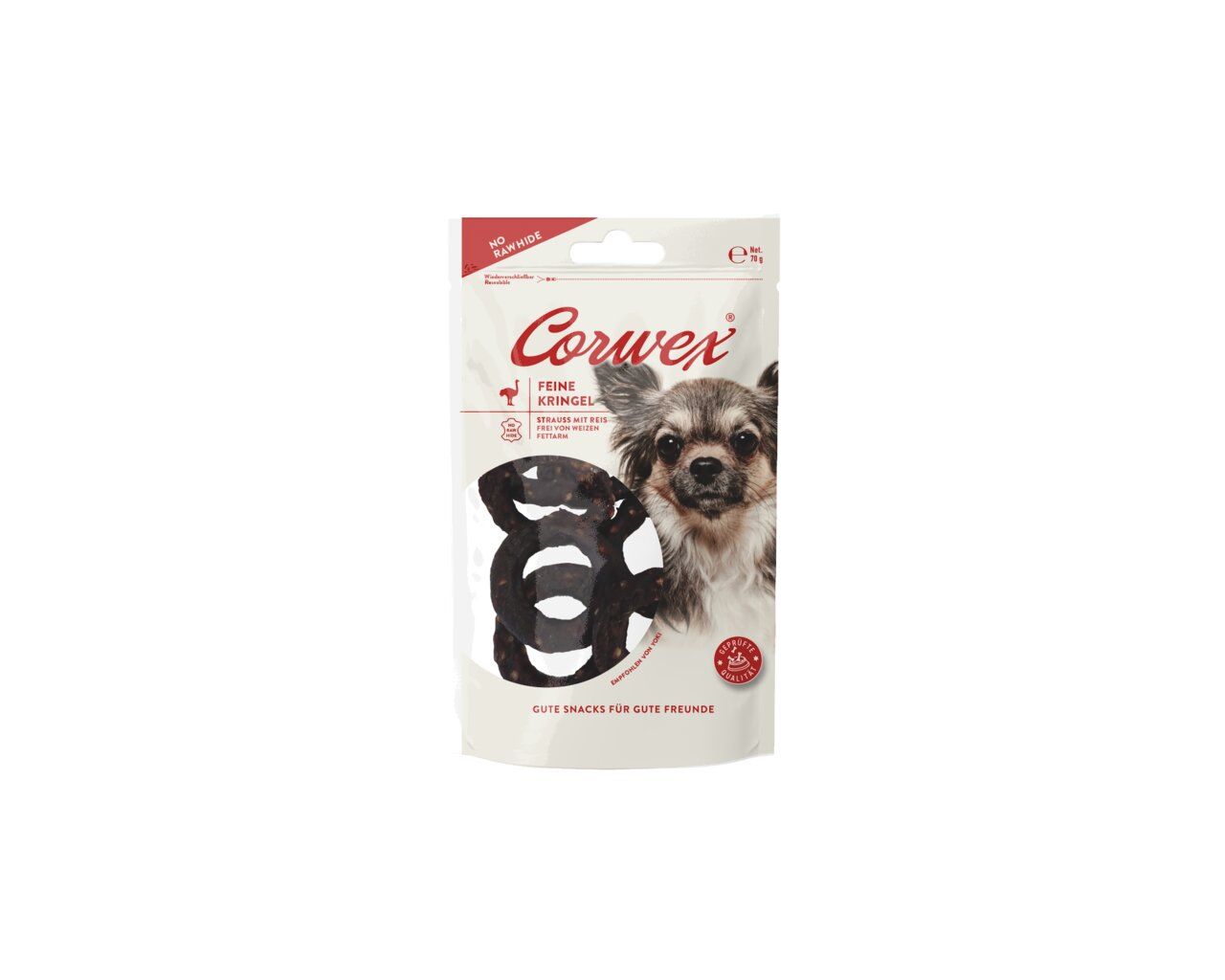 Corwex Kringel Strauß mit Reis 70g Hundesnack