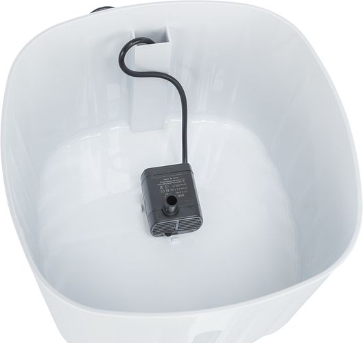TRIXIE Trinkbrunnen Flower, Kunststoff, 2 l/18,5 × 13 × 18,5 cm, weiß/grau