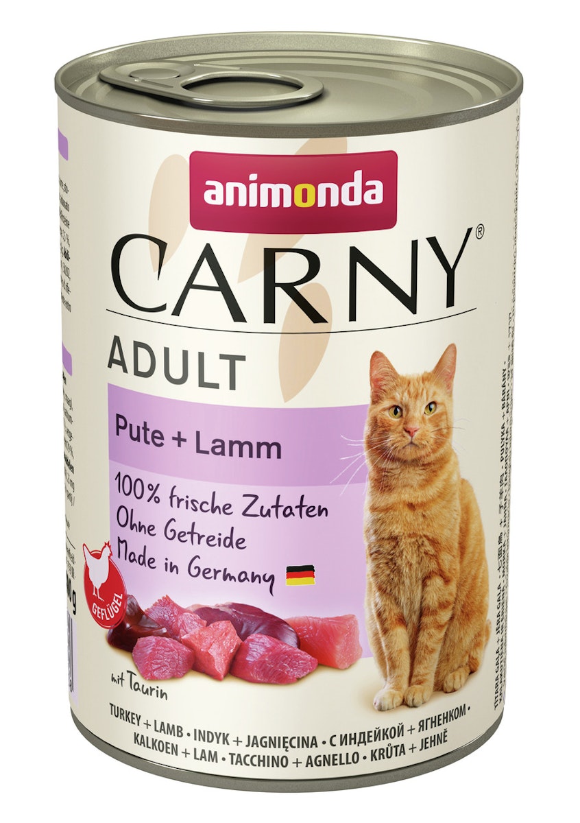 animonda Carny Adult 400g Dose Katzennassfutter Sparpaket 12 x 400 Gramm Pute + Lamm