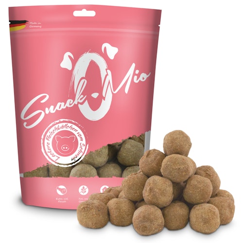SnackOMio Fleisch- und Fischbällchen 125 Gramm Hundesnack