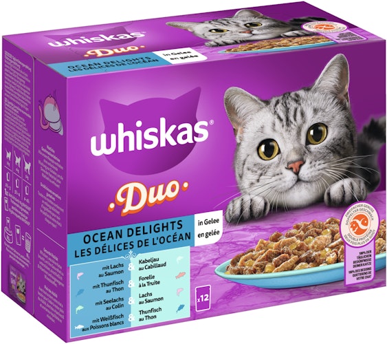 Whiskas Duo Ocean Delight in Gelee Multipack 12 x 85 Gramm Katzennassfutter