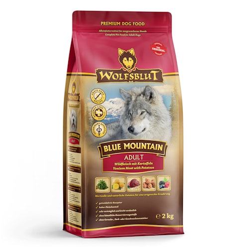 WOLFSBLUT Blue Mountain Wildfleisch mit Kartoffeln Hundetrockenfutter
