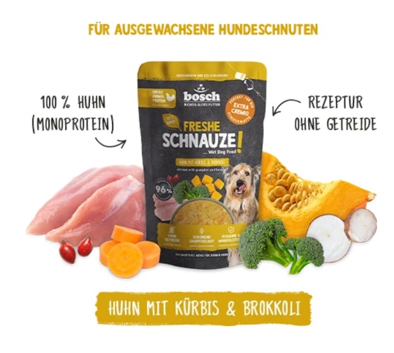 BOSCH Freshe Schnauze 250g Huhn, Kürbis & Brokkoli Hundenassfutter