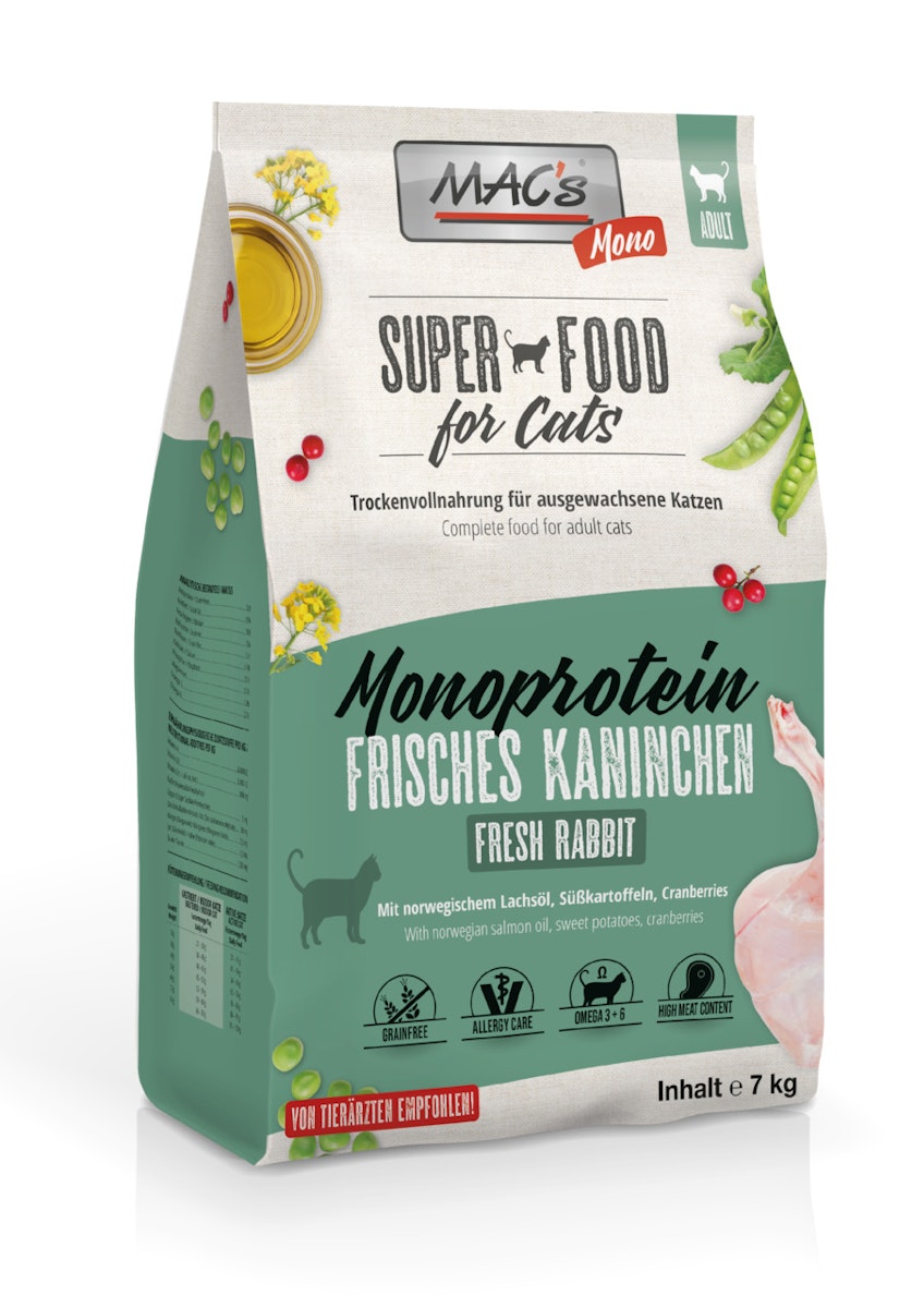 MAC’s Cat Adult Monoprotein Kaninchen Katzentrockenfutter Sparpaket 2 x 7 Kilogramm