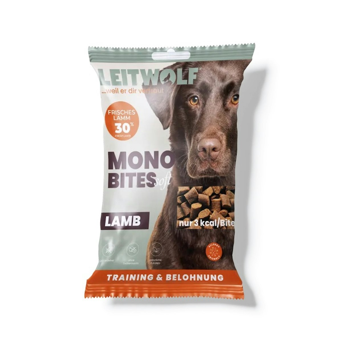 LEITWOLF 80g Mono Bites Hundesnack 24 x 80 Gramm Lamb