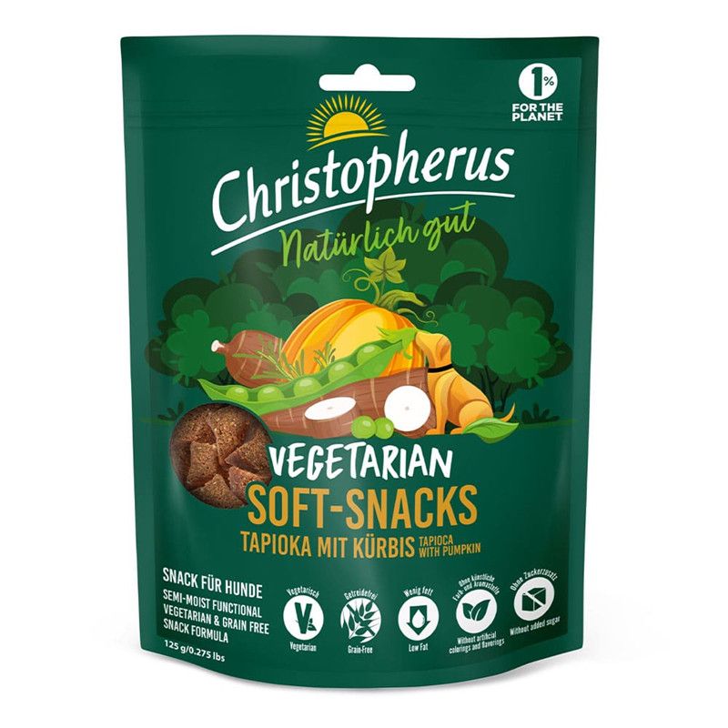 Christopherus 125g Vegetarian Soft Snack-Tapioka+Kürbis Hundesnack