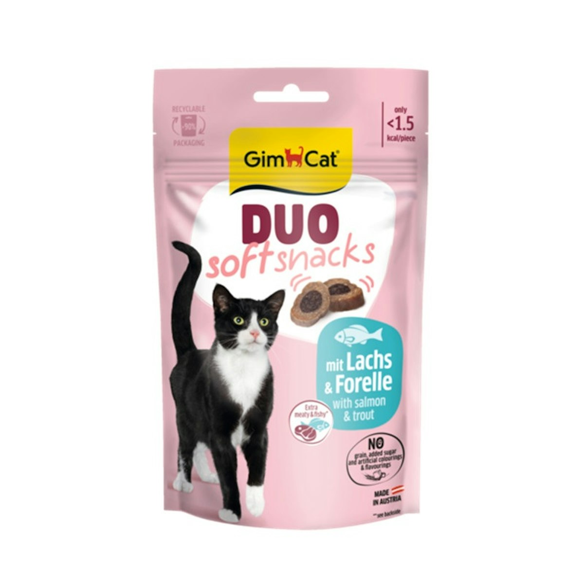 GimCat 50g Duo Soft Katzensnack 12 x 50 Gramm Lachs