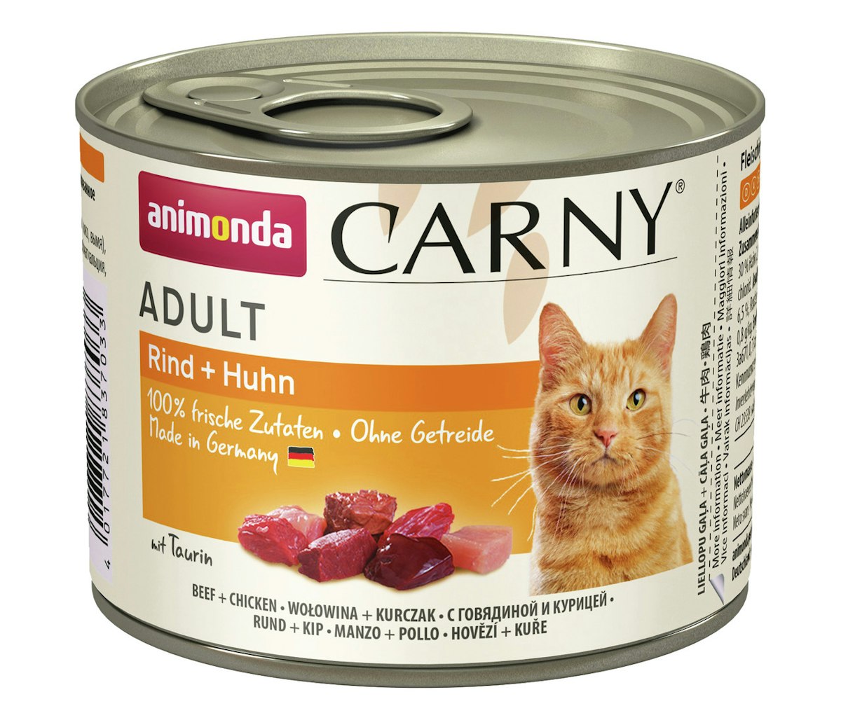 animonda Carny Adult 200g Dose Katzennassfutter Sparpaket 24 x 200 Gramm Rind + Huhn