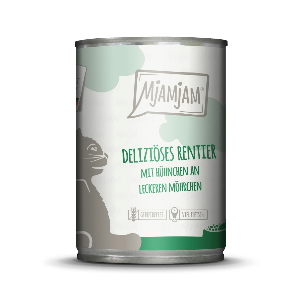 MJAMJAM Leckere Mahlzeit 400g Dose Katzennassfutter 6 x 400 Gramm deliziöses Rentier mit Hühnchen an leckeren Möhrchen