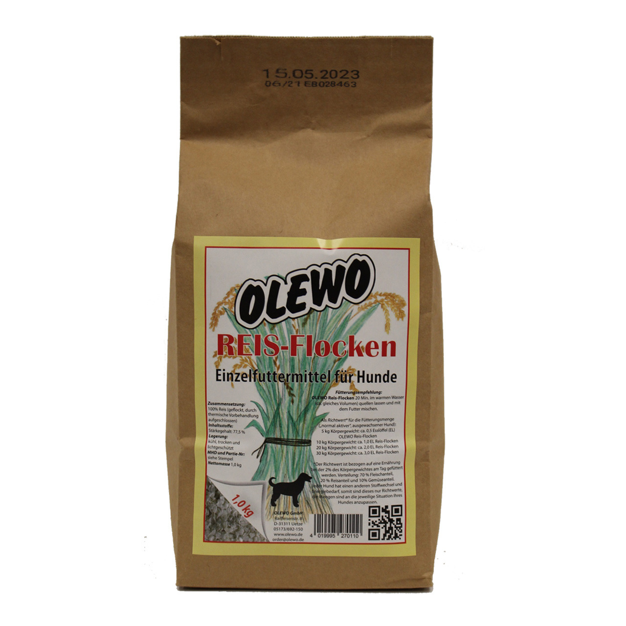 OLEWO Reis-Flocken Hundezusatzfutter