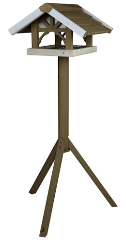 TRIXIE Natura Vogel-Futterhaus mit Ständer grau/weiß 45x28x44cm/1,25 m