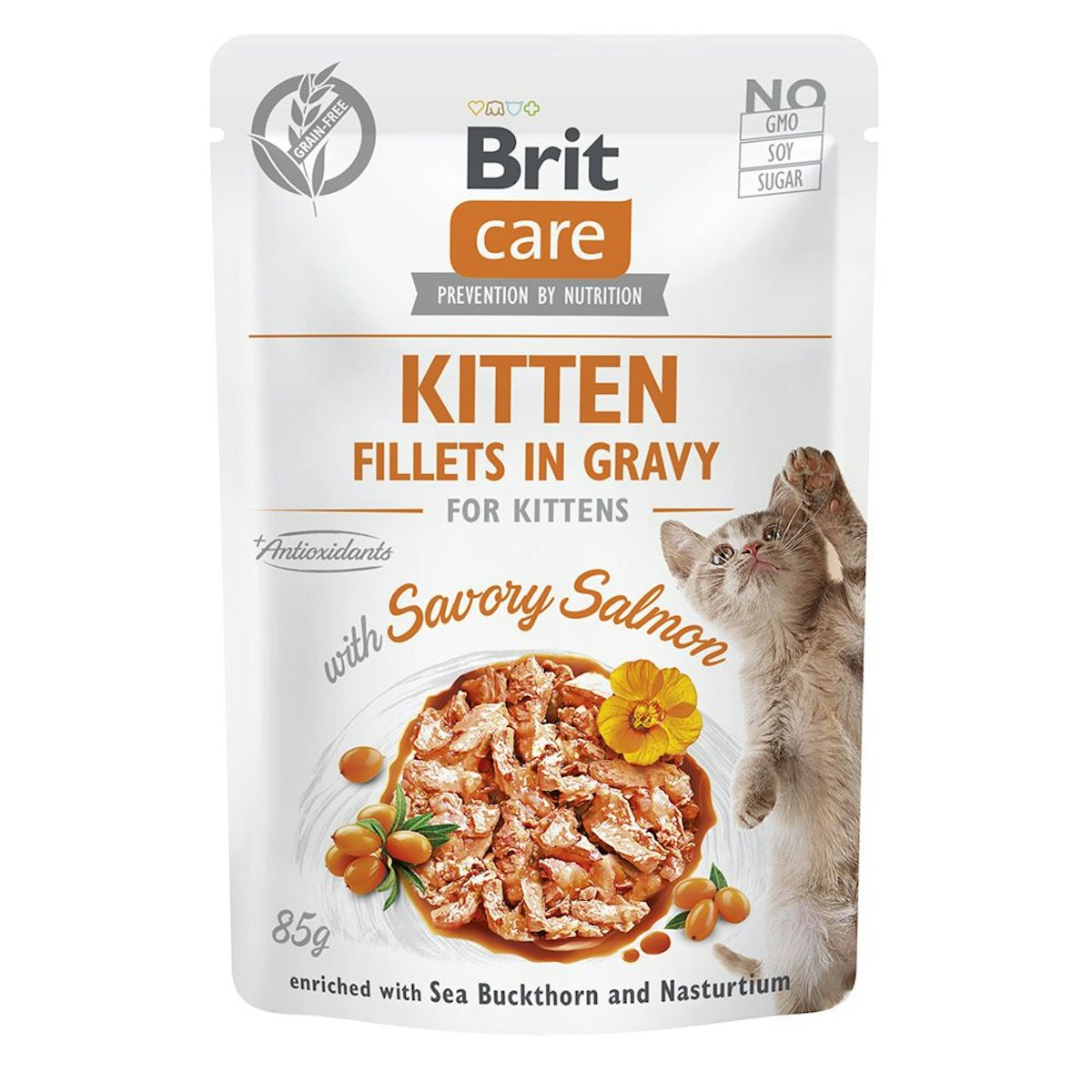 Brit Katze 24 x 85g Fillets in Gravy Salmon KITTEN