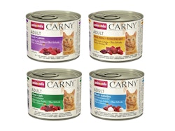 animonda Carny Adult 24 x 200g Mixpaket (Rind & Lamm,Rind&Huhn mit Entenherz,Rind&Reh,Rind&Kabeljau) Katzennassfutter