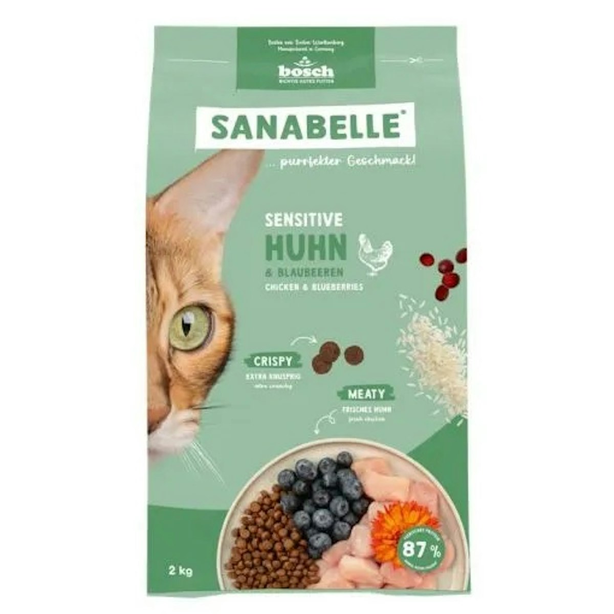 Sanabelle 4 x 2kg Sensitive Huhn Katzentrockenfutter-Sparpaket