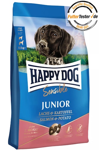 HAPPY DOG Sensitive Junior Lachs & Kartoffel Hundetrockenfutter