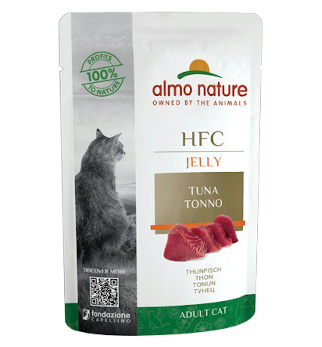 Almo Nature HFC Jelly 55g Beutel Katzennassfutter 24 x 55 Gramm Thunfisch