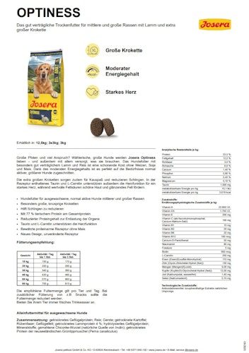 Josera Optiness Hundetrockenfutter