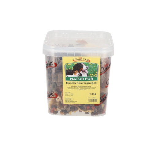 Classic Dog Snack Buntes Kauvergnügen 1,8Kg im Eimer